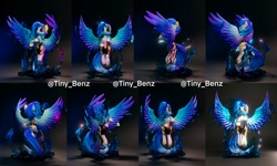 Size: 2728x1632 | Tagged: safe, artist:tinybenz, imported from derpibooru, oc, oc only, pegasus, pony, 3d, clothes, craft, cute, feathered wings, female, figurine, looking at something, mare, multiple angles, oc name needed, pegasus oc, photo, sculpture, signature, solo, spread wings, tail, turnaround, wings