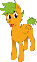 Size: 1801x3000 | Tagged: safe, artist:jamextreme140, derpibooru exclusive, imported from derpibooru, oc, oc only, oc:galder rust, pegasus, pony, derpibooru community collaboration, 2023 community collab, happy, male, original art, simple background, solo, tongue out, transparent background
