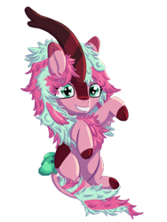 Size: 1800x2400 | Tagged: safe, artist:the crystal artist, derpibooru exclusive, imported from derpibooru, oc, oc only, oc:minty, oc:minty (crystal), kirin, derpibooru community collaboration, 2023 community collab, bow, chest fluff, cloven hooves, cute, female, fluffy, grin, happy, kirin oc, lineless, looking at you, mare, raised hoof, shading, simple background, sitting, smiling, solo, tail, tail bow, transparent background