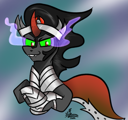 Size: 989x935 | Tagged: safe, artist:whirlwindflux, imported from derpibooru, king sombra, pony, unicorn, male, solo, stallion, the crystal empire 10th anniversary