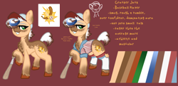 Size: 2672x1292 | Tagged: safe, artist:nootaz, imported from derpibooru, oc, oc:cracker jack, reference sheet