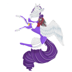 Size: 2000x2000 | Tagged: safe, artist:toxicfoxglove, imported from derpibooru, rarity, wolf, clothes, jetpack, leotard, simple background, solo, spread wings, transparent background, winged wolf, wings, wolfity