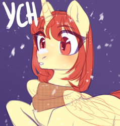 Size: 2000x2100 | Tagged: safe, artist:nika-rain, imported from derpibooru, oc, pony, any gender, any race, commission, cute, sketch, snow, solo, ych sketch, your character here