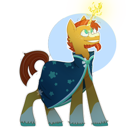 Size: 1890x1890 | Tagged: safe, artist:padfoottg, imported from derpibooru, sunburst, pony, unicorn, glowing, glowing horn, horn, male, simple background, solo, transparent background