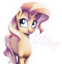 Size: 1309x1346 | Tagged: safe, artist:suhar, imported from derpibooru, sunset shimmer, pony, unicorn, female, horn, mare, meme, simple background, smiling, solo, tail, white background, wow, wow! glimmer