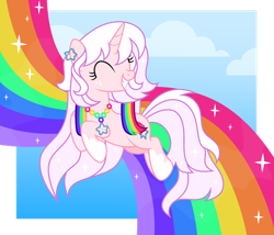 Size: 1920x1646 | Tagged: safe, artist:kabuvee, imported from derpibooru, oc, oc only, pony, unicorn, female, mare, rainbow, solo