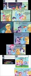 Size: 1536x3703 | Tagged: safe, artist:brutamod, imported from derpibooru, applejack, fluttershy, limestone pie, pinkie pie, rainbow dash, rarity, scootaloo, twilight sparkle, oc, earth pony, horse, pegasus, pony, unicorn, abuse, anonymous, applejack's hat, ask-flutterschiavo, bed, bipedal, blushing, bomb, book, clothes, coma, comic, confused, cowboy hat, cymbals, derp, dialogue, ekg, electrocardiogram, eyes closed, eyeshadow, facehoof, female, filly, floppy ears, foal, gasp, hat, horn, hospital, jumping, lidded eyes, lying down, makeup, male, mane six, mare, multicolored hair, night, on back, onomatopoeia, pinkiebuse, ponyville, prone, rainbow hair, reading, sad, scared, scarf, shocked, sitting, smiling, sound effects, spread wings, stallion, stuttering, text, to be continued, tumblr, unamused, unicorn twilight, weapon, window, wings