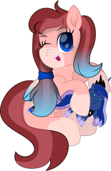 Size: 6798x10476 | Tagged: safe, artist:lincolnbrewsterfan, derpibooru exclusive, imported from derpibooru, princess luna, oc, oc only, oc:rose scribbles, alicorn, pegasus, pony, ;p, absurd resolution, adorable face, blue eyes, clothes, coat markings, colored eyebrows, colored wings, colored wingtips, crown, cute, cute face, cute smile, eyebrows, facial markings, folded wings, gradient mane, gradient wings, hair tie, happy, inkscape, jewelry, looking at you, mealy mouth (coat marking), mlem, movie accurate, ocbetes, one eye closed, open mouth, open smile, paintbrush, pegasus oc, pencil, plushie, princess celestia's cutie mark, princess luna's cutie mark, regalia, shoes, silly, simple background, smiling, smiling at you, socks (coat markings), solo, striped mane, striped tail, tail, tongue out, transparent background, two toned mane, two toned tail, vector, wings, wink, winking at you