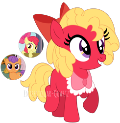 Size: 2008x2048 | Tagged: safe, artist:interstellar-quartz, imported from derpibooru, apple bloom, tender taps, oc, earth pony, pony, bow, female, filly, foal, hair bow, oc focus, offspring, parent:apple bloom, parent:tender taps, parents:tenderbloom, simple background, solo focus, transparent background
