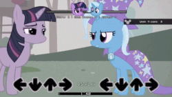 Size: 1280x720 | Tagged: safe, artist:horses are fuckin weird, imported from derpibooru, trixie, twilight sparkle, pony, unicorn, animated, blood, crying, depressed, desaturated, female, floppy ears, friday night funkin', mare, mod, sad, sound, tears of blood, teaser, twilight snapple, unicorn twilight, webm, wednesday's infidelity, whistle, whistling