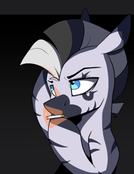 Size: 1144x1490 | Tagged: safe, artist:luxsimx, imported from derpibooru, oc, oc:kona, pony, zebra, cigarette, commission, male, smoking, solo, stallion