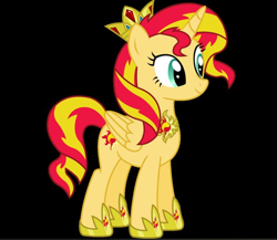 Size: 596x517 | Tagged: safe, imported from twibooru, sunset shimmer, alicorn, alicornified, hoof shoes, image, my little pony, png, race swap, shimmercorn