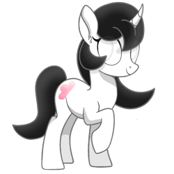 Size: 1000x1000 | Tagged: safe, artist:taoyvfei, imported from derpibooru, oc, oc only, oc:taoyvfei, pony, unicorn, derpibooru community collaboration, 2023 community collab, horn, raised hoof, simple background, solo, transparent background, unicorn oc, white eyes