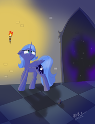 Size: 2581x3355 | Tagged: safe, artist:kbstarflower, artist:lunastaralight, imported from derpibooru, nightmare moon, princess luna, alicorn, pony, crying, female, filly, s1 luna, solo, woona, younger