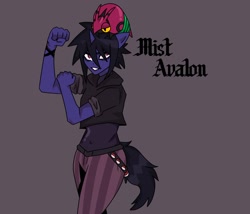 Size: 2048x1749 | Tagged: safe, artist:sleepymist, imported from derpibooru, oc, oc:mist avalon, anthro, unicorn, emo, goth, pokémon