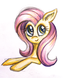 Size: 1551x1917 | Tagged: safe, artist:jejejoja, imported from derpibooru, fluttershy, pegasus, pony, 2013, bust, colored sketch, old art, simple background, sketch, smiling, solo, traditional art, white background