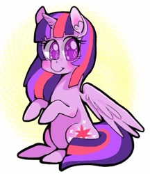 Size: 394x456 | Tagged: safe, artist:cozygh0st, imported from derpibooru, twilight sparkle, alicorn, pony, cute, sitting, solo, sparkly eyes, twilight sparkle (alicorn), wingding eyes