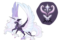 Size: 3800x2500 | Tagged: safe, artist:uunicornicc, imported from derpibooru, oc, alicorn, pony, cloven hooves, colored wings, female, magical lesbian spawn, mare, multicolored wings, offspring, parent:princess luna, parent:twilight sparkle, parents:twiluna, simple background, solo, unshorn fetlocks, white background, wings