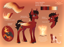Size: 3948x2896 | Tagged: safe, artist:doekitty, imported from derpibooru, oc, oc:sparkfire, pegasus, pony, fire, male, reference sheet, solo, stallion