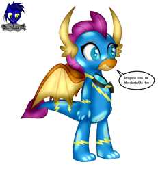Size: 3840x4154 | Tagged: safe, alternate version, artist:damlanil, imported from derpibooru, smolder, dragon, bodysuit, catsuit, clothes, comic, cute, dragon wings, dragoness, eyelashes, female, goggles, happy, horns, latex, latex suit, looking at you, non-pegasus wonderbolt, rubber, shiny, show accurate, simple background, smiling, smolder the wonderbolt, smolderbetes, solo, speech bubble, standing, suit, text, transparent background, uniform, vector, wings, wonderbolts, wonderbolts uniform