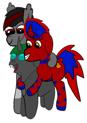 Size: 1100x1550 | Tagged: safe, artist:acid flask, imported from derpibooru, oc, oc only, oc:acid flask, oc:blood moon, oc:changeling dox, bat pony, changeling, pony, unicorn, zebra, zebracorn, derpibooru community collaboration, 2023 community collab, bandage, bat pony oc, broken horn, changeling oc, curved horn, cut, digital art, ear fluff, family, female, floppy ears, group, group hug, hair, happy, horn, hug, hug from behind, looking at each other, looking at someone, male, mare, png, simple background, smiling, smiling at each other, stallion, standing, tail, transparent background, trio, unicorn oc