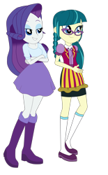 Size: 2700x4359 | Tagged: safe, artist:gmaplay, imported from derpibooru, juniper montage, rarity, human, equestria girls, mirror magic, spoiler:eqg specials, simple background, transparent background