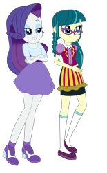 Size: 2700x4359 | Tagged: safe, alternate version, artist:gmaplay, imported from derpibooru, juniper montage, rarity, human, equestria girls, mirror magic, spoiler:eqg specials, simple background, transparent background