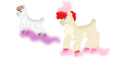 Size: 1280x640 | Tagged: safe, artist:itstechtock, imported from derpibooru, twist, oc, oc:peppermint swirl, deer, reindeer, magic, older, parent:bubblegum brush, parent:twist, simple background, white background