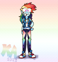 Size: 985x1052 | Tagged: safe, artist:keymilanimations, imported from derpibooru, rainbow dash, human, equestria girls, converse, female, grin, shoes, smiling, sneakers, solo