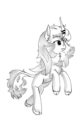 Size: 790x1200 | Tagged: safe, artist:hieq, imported from derpibooru, oc, oc only, kirin, derpibooru community collaboration, 2023 community collab, cloven hooves, female, simple background, solo, transparent background