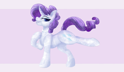 Size: 2400x1400 | Tagged: safe, artist:uberponya, imported from derpibooru, rarity, crystal pony, unicorn, curved horn, female, horn, jewelry, mare, simple background, solo, the crystal empire 10th anniversary