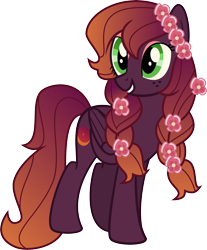 Size: 6067x7310 | Tagged: safe, artist:shootingstarsentry, imported from derpibooru, oc, oc:astral night, pegasus, pony, absurd resolution, female, floral head wreath, flower, mare, offspring, parent:big macintosh, parent:princess luna, parents:lunamac, simple background, solo, transparent background