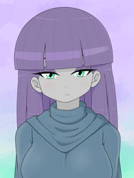 Size: 1668x2224 | Tagged: safe, artist:batipin, imported from derpibooru, maud pie, human, equestria girls, breasts, busty maud pie, female, looking at you, solo