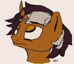 Size: 987x864 | Tagged: safe, artist:m37, imported from derpibooru, oc, oc only, oc:wrench ironbolt, pony, unicorn, bust, pixel art, portrait, solo