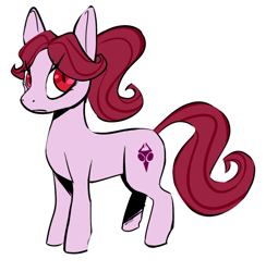 Size: 826x847 | Tagged: safe, artist:shmoogel, imported from derpibooru, earth pony, pony, colored, colored pupils, frown, invader tenn, irken, irken empire, no source available, ponified, red eyes, red hair, simple background, solo, white background