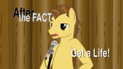 Size: 1024x576 | Tagged: safe, artist:mlp-silver-quill, imported from derpibooru, grand pear, after the fact, microphone, solo, title card, william shatner, youtube link