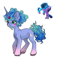 Size: 1200x1200 | Tagged: safe, artist:crumbelinadicarmello, edit, imported from derpibooru, vector edit, izzy moonbow, oc, pony, unicorn, spoiler:my little pony: make your mark chapter 2, spoiler:myms01e06, avatar maker fantasy pony, blue mane, blushing, butterfly hairpin, curly hair, cute, facial markings, female, freckles, g5, gradient legs, green eyes, green mane, hair bun, hairpin, hug, izzybetes, magical lesbian spawn, misty brightdawn, my little pony: make your mark, my little pony: make your mark chapter 2, oc focus, offspring, origami, parent:izzy moonbow, parent:misty brightdawn, parents:mizzy, smiling, solo, the traditional unicorn sleep-over, unshorn fetlocks, updo, vector