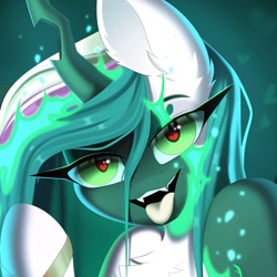 Size: 1700x1700 | Tagged: safe, artist:kebchach, imported from derpibooru, alicorn, changeling, changeling queen, pony, female, heart, heart eyes, solo, wingding eyes