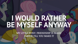 Size: 1920x1080 | Tagged: safe, edit, edited screencap, editor:quoterific, imported from derpibooru, screencap, fluttershy, rarity, fake it 'til you make it, clothes, dress