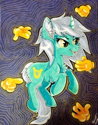 Size: 2673x3407 | Tagged: safe, artist:annuthecatgirl, imported from derpibooru, lyra heartstrings, pony, unicorn, solo, traditional art