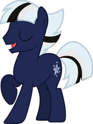 Size: 1021x1362 | Tagged: safe, artist:tanahgrogot, imported from derpibooru, oc, oc only, oc:ghostpony, earth pony, pony, derpibooru community collaboration, 2023 community collab, base used, eyes closed, male, medibang paint, open mouth, simple background, solo, stallion, transparent background, vector