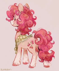 Size: 854x1020 | Tagged: safe, artist:runkpori, imported from derpibooru, cherries jubilee, earth pony, pony, butt, clothes, g1, plot, smiling, solo