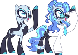Size: 2586x1818 | Tagged: safe, artist:kurosawakuro, imported from derpibooru, oc, oc only, earth pony, pony, bald, base used, clothes, female, glasses, magical lesbian spawn, mare, offspring, parent:coco pommel, parent:nightmare rarity, shirt, simple background, solo, transparent background