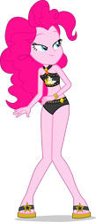 Size: 2178x4984 | Tagged: safe, artist:dustinwatsongkx, imported from derpibooru, pinkie pie, human, equestria girls, equestria girls series, accessory swap, bare shoulders, bikini, bikini bottom, clothes, clothes swap, feet, female, geode of empathy, magical geodes, sandals, simple background, sleeveless, solo, sunset shimmer swimsuit, sunset shimmer's beach shorts swimsuit, swimsuit, swimsuit swap, transparent background, vector