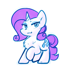 Size: 900x900 | Tagged: safe, artist:zutcha, imported from derpibooru, rarity, pony, unicorn, chest fluff, female, simple background, solo, white background