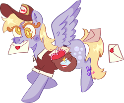 Size: 908x753 | Tagged: safe, artist:troublelooksforme, imported from derpibooru, derpy hooves, pegasus, pony, female, mailmare, mouth hold, simple background, solo, transparent background