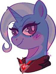 Size: 367x490 | Tagged: safe, artist:troublelooksforme, imported from derpibooru, trixie, pony, unicorn, alicorn amulet, bust, female, simple background, solo, transparent background