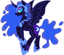 Size: 682x589 | Tagged: safe, artist:troublelooksforme, imported from derpibooru, nightmare moon, alicorn, pony, curved horn, female, horn, simple background, solo, transparent background