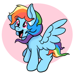 Size: 2700x2700 | Tagged: safe, artist:doodledonutart, imported from derpibooru, rainbow dash, pegasus, pony, female, open mouth, solo