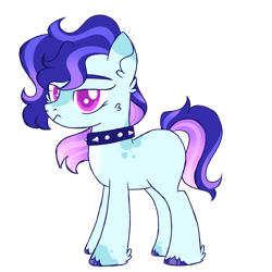 Size: 900x900 | Tagged: safe, artist:fuckomcfuck, imported from derpibooru, oc, oc only, oc:talent spark, earth pony, pony, base used, collar, next generation, offspring, parent:coloratura, parent:svengallop, parents:svera, simple background, solo, spiked collar, transparent background